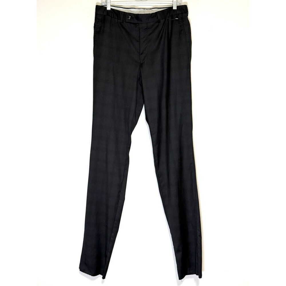 NWOT Ted Baker JAY CT 100% Wool Trousers Sz 33 L Unhemmed Dark Gray